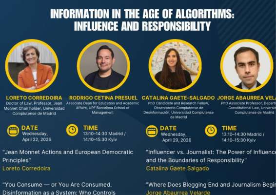 Master-class series with students in Ukraine. Information in the Age of Algorithms: Influence and Responsibility
